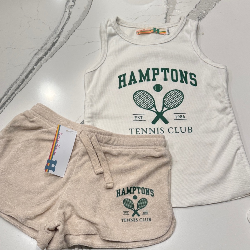 NWT Vintage Havana Girls Hamptons Tennis Club Tank & Matching Shirts Size L 14